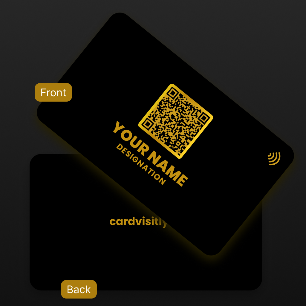 Smart NFC Cards With Name | Digital & Physical NFC Cards | Dark Theme